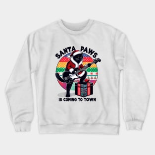 Cat Playing Bass Guitar Crewneck Sweatshirt